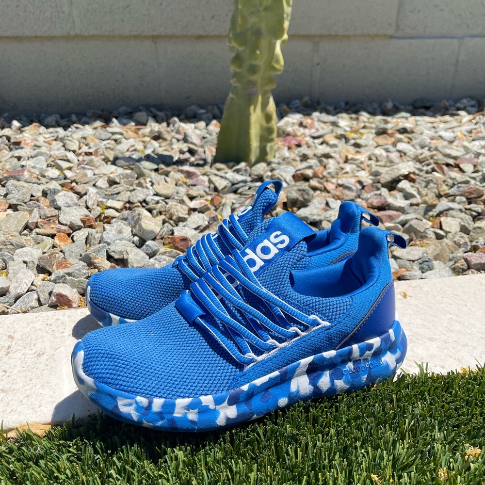 Adidas Blue Sneakers with Streamlined Design and Unique Lacing